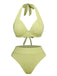 Green 1960s Halter High-Waist Swimsuit