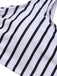 White & Green 1930s Stripe Shoulder Tie Swimsuit