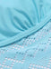 Light Blue 1930s Lace Hollow Halter Swimsuit