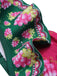 Green 1950s Retro-Flowers V-Neck Swimsuit