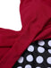 Red 1960s Polka Dot Patchwork Swimsuit