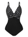 Black 1930s Polka Dots One-Piece Swimsuit