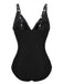 Black 1930s Polka Dots One-Piece Swimsuit