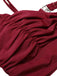 Wine Red 1930s Solid Wrinkle Swimsuit
