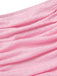 Pink 1950s Spaghetti Strap Ruffle Solid Swimsuit