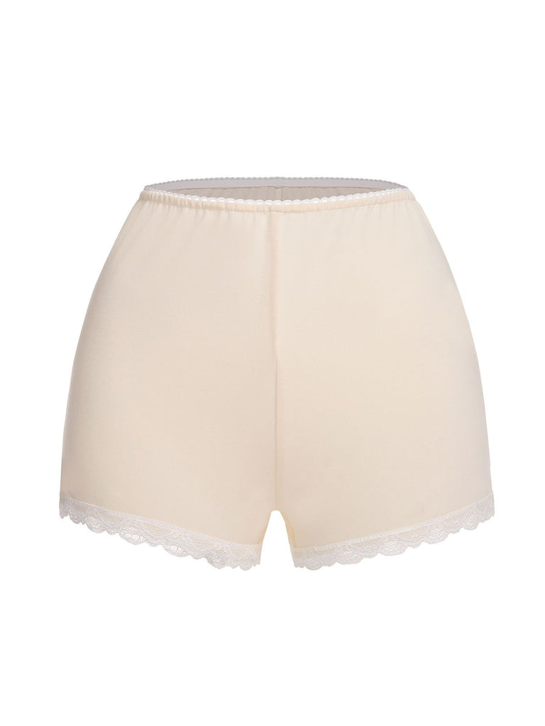 White Summer Lace Elastic Pajama Pants