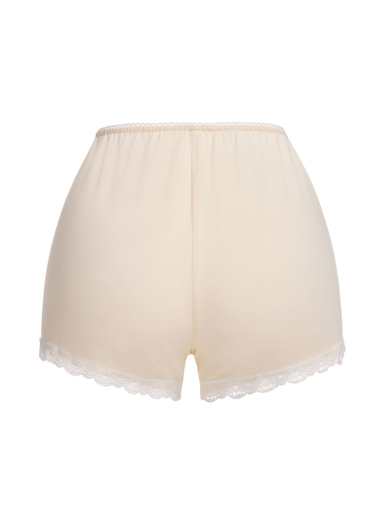 White Summer Lace Elastic Pajama Pants
