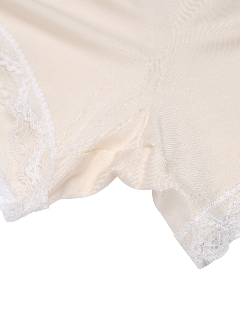White Summer Lace Elastic Pajama Pants