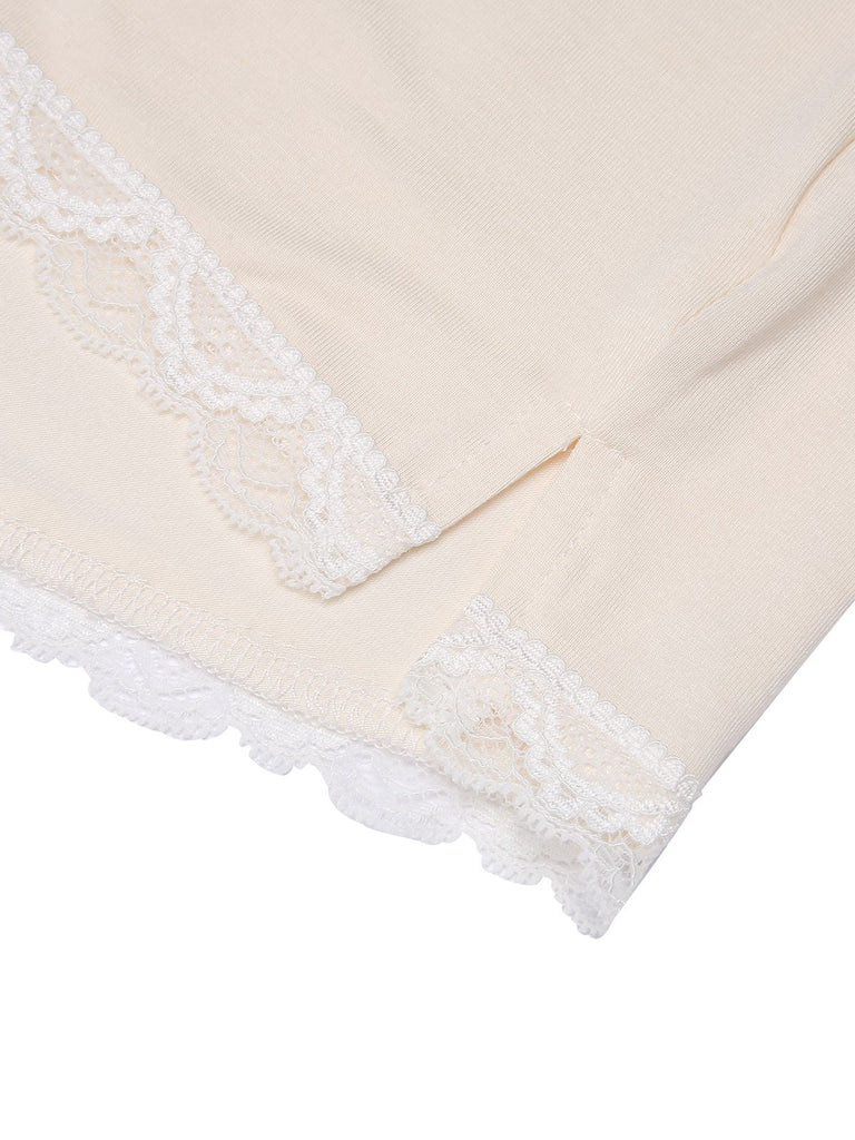 White Summer Lace Elastic Pajama Pants