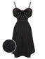 Black 1940s Bowknot Strap Sleepwear