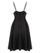 Black 1940s Bowknot Strap Sleepwear
