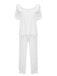 White Modal Puff Sleeve Bib Pajama Set