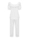 White Modal Puff Sleeve Bib Pajama Set