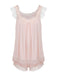 Pink 1950s Ruffle Neck Short Pajamas