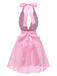 1950s V-Neck Halter Lace Sheer Nightgown