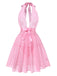1950s V-Neck Halter Lace Sheer Nightgown