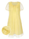 [Pre-Sale] Yellow 1950s Puff Bowknot Chiffon Babydoll Nightie