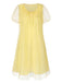 [Pre-Sale] Yellow 1950s Puff Bowknot Chiffon Babydoll Nightie