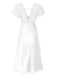 1960s Solid Lace Satin Patchwork V-neck Side-Slit Nightgown