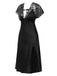 1960s Solid Lace Satin Patchwork V-neck Side-Slit Nightgown