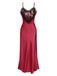 1930s Lace Heart Satin Suspender Nightdress
