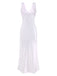 1930s Lace Hollow Satin Patchwork V-Neck Nightgown
