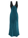 1930s Lace Hollow Satin Patchwork V-Neck Nightgown