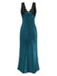 1930s Lace Hollow Satin Patchwork V-Neck Nightgown