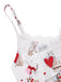 [Pre-Sale] White 1950s Hearts Dog Silky Straps Pajama Set