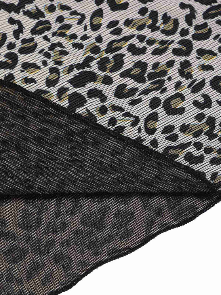 [Pre-Sale] Brown 1970s Leopard Lace Trim Straps Nightgown