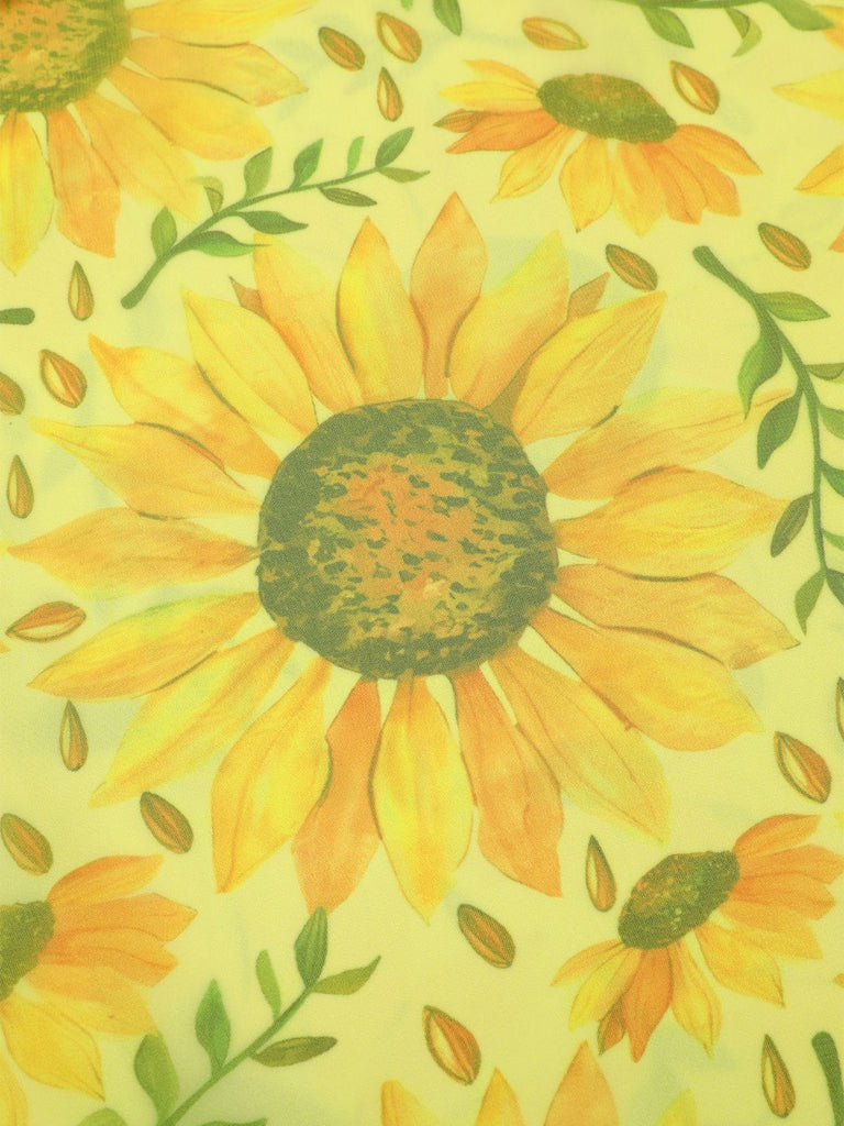 [Pre-Sale] Yellow 1950s Sunflower Boat Neck Tulle Nightdress