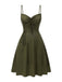 [Pre-Sale] Green 1940s Spaghetti Straps Lace-Up Satin Nightgown