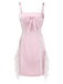 [Pre-Sale] Pink 1960s Mesh Patchwork Bow Slip Nightdress