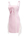 [Pre-Sale] Pink 1960s Mesh Patchwork Bow Slip Nightdress