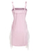 [Pre-Sale] Pink 1960s Mesh Patchwork Bow Slip Nightdress