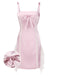 [Pre-Sale] Pink 1960s Mesh Patchwork Bow Slip Nightdress
