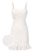 [Pre-Sale] White 1930s Floral Lace Ruffle Hem Nightgown