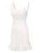 [Pre-Sale] White 1930s Floral Lace Ruffle Hem Nightgown