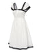 [Pre-Sale] White 1940s Cotton Lace Stripe Cap Sleeve Nightdress