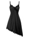 [Pre-Sale] Black 1960s Lace Patchwork Irregular Hem Slip Nightgown