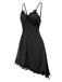 [Pre-Sale] Black 1960s Lace Patchwork Irregular Hem Slip Nightgown