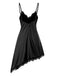 [Pre-Sale] Black 1960s Lace Patchwork Irregular Hem Slip Nightgown