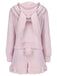 [Pre-Sale] Pink 1950s Plush Bunny Ears Hoodie Pajamas