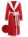 [Pre-Sale] Red 1940s Faux Fur V-Neck Pom Pom Hooded Robe