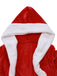 [Pre-Sale] Red 1940s Faux Fur V-Neck Pom Pom Hooded Robe