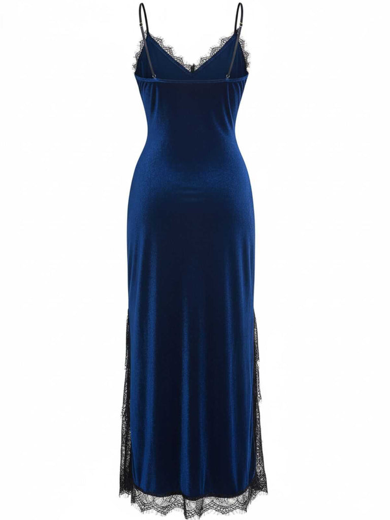 1960s Slip Velvet Lace Nightgown