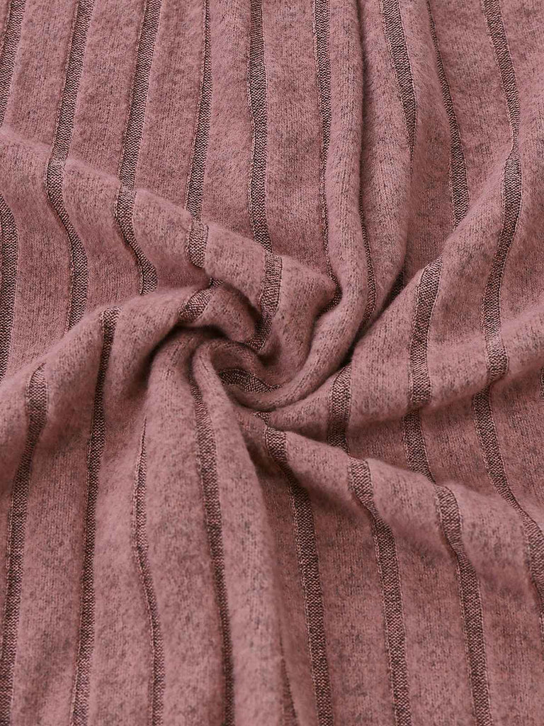 1950s Bow Knitted Ruffled Long Pajama Set