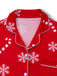 Red 1950s Christmas Snowflake Candy Cane Pajama Set