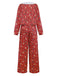 [Pre-Sale] Red 1950s Christmas Candy Stripe Plush Trim Pajama Set