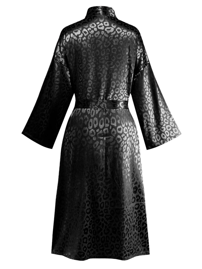 1950s Leopard Print Lace-Up Robe